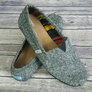 Toms Tweed Woven Slip On Espadrilles Flats